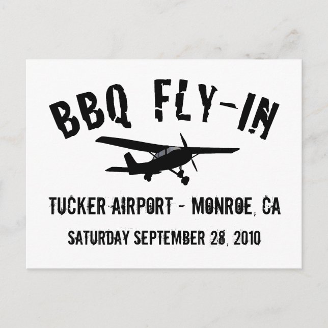 Grillen Fly-In-Flugzeug Postkarte (Vorderseite)