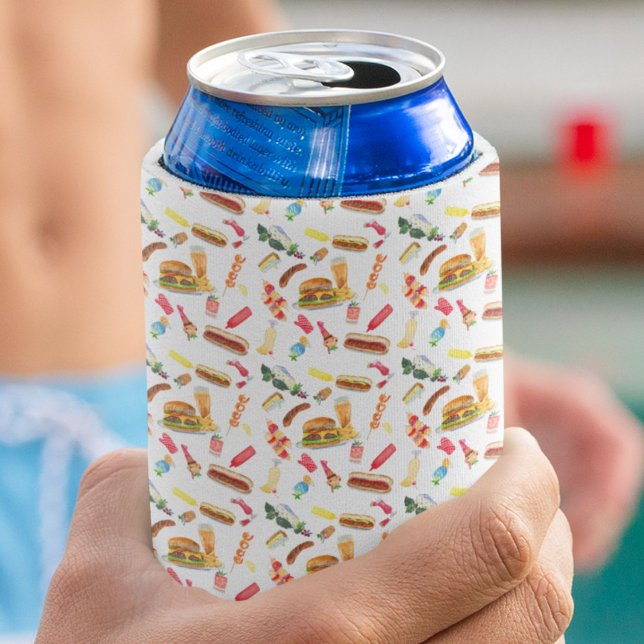 Grillen für Wasserfarben Muster für Speisen, Geträ Dosenkühler (Von Creator hochgeladen)