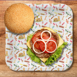 Grillen für Wasserfarben Muster für Speisen, Geträ Pappteller