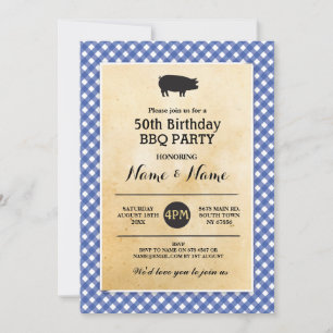 GRILLEN Geburtstag jeder Altersklasse Rustikaler B Einladung