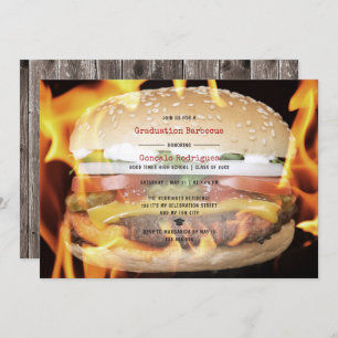 GRILLEN Graduation Party High School Junge Lässig  Einladung