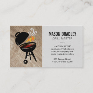 GRILLEN Grill  Flames Business Card Visitenkarte