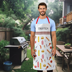 Grillen Grill Grill Rmoker im Wasserfarbmuster Schürze