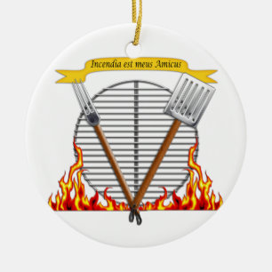 GRILLEN Grill-königliches Wappen Keramik Ornament