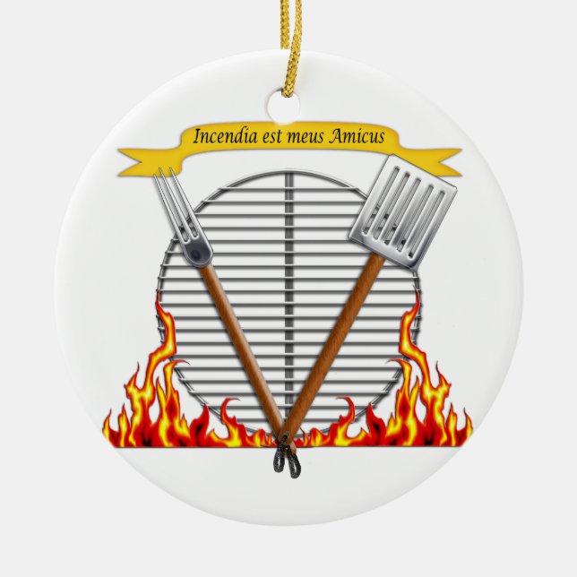 GRILLEN Grill-königliches Wappen Keramik Ornament (Vorne)
