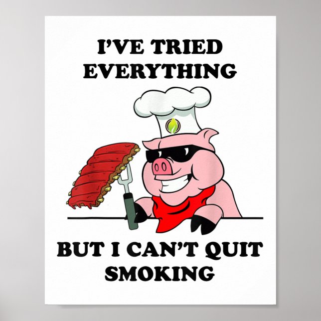 Grillen Grill Master Cant beendet Rauchen Fleisch  Poster (Vorne)