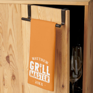 GRILLEN Grill Master Personalisiert Bester Vater V Geschirrtuch