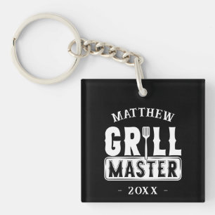 GRILLEN Grill Master Personalisiert Bester Vater V Schlüsselanhänger