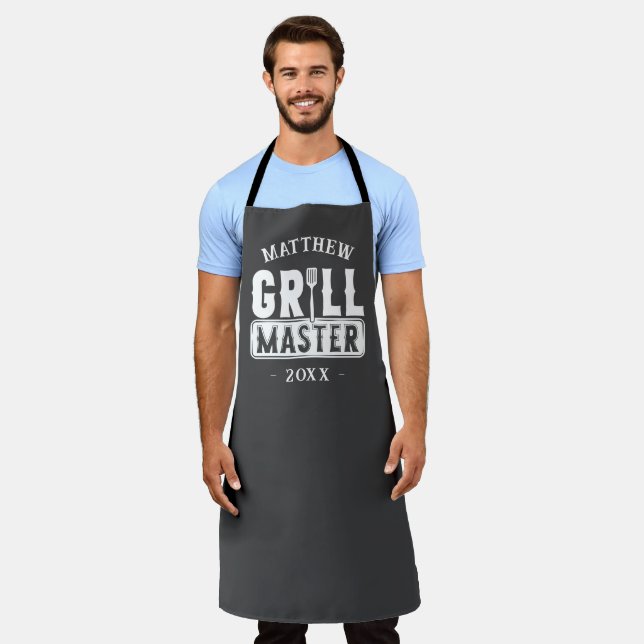GRILLEN Grill Master Personalisiert Bester Vater V Schürze (Getragen)