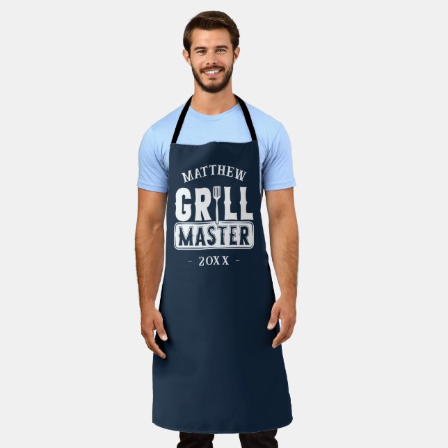 GRILLEN Grill Master Personalisiert Bester Vater V Schürze (Getragen)
