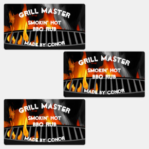 GRILLEN Grill Rub Smokin Hot 2,6 x 1,5" Labels Etiketten