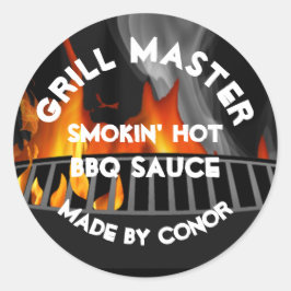 GRILLEN Grill Sauce Smokin Hot Circle Runder Aufkleber