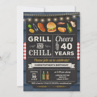 Grillen Grill und Chill Birthday Einladung