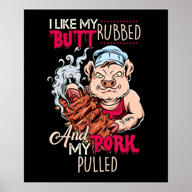 GRILLEN|GRILLEN Grillmaster As Hintern Rubbed & Po Poster (Vorne)