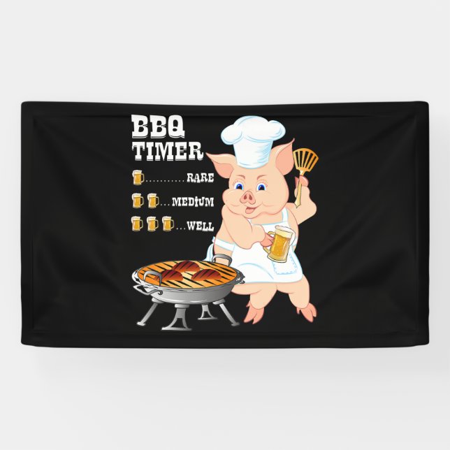 GRILLEN| GRILLEN Timer Pig Grill Barbecue Beer Lov Banner (Horizontal)
