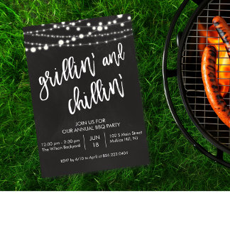 Grillen Grillin and Chillin Chalkboard Einladung