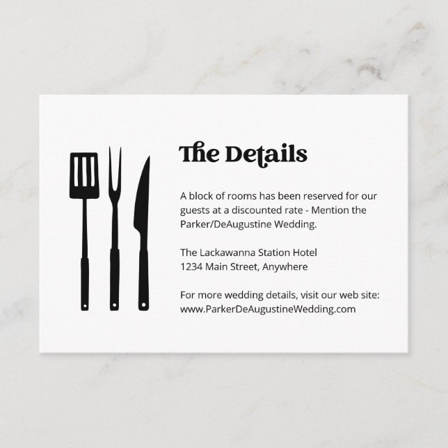 GRILLEN Hochzeitsinformationen - Umschließungskart Begleitkarte (Vorderseite)