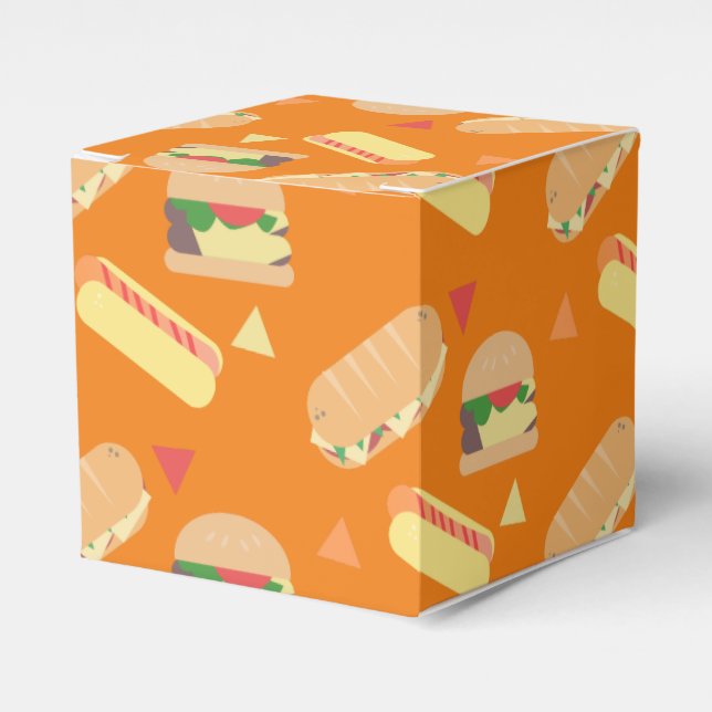 GRILLEN Hot Dog Burger Food Sandwich Party Orange Geschenkschachtel (Vorderseite)