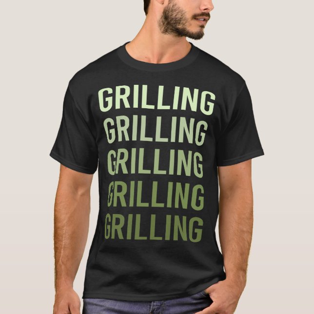 Grillen im grünen Text T-Shirt (Vorderseite)
