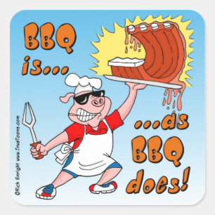 GRILLEN IST SO, WIE GRILLEN ES TUT! GRILLEN Sticke Quadratischer Aufkleber