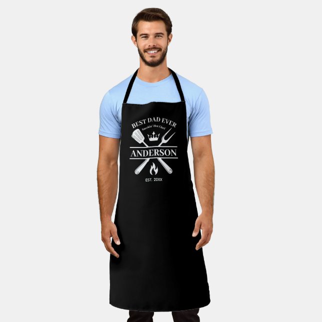 GRILLEN King Barbecue Personalisiert | Bester Vate Schürze (Getragen)