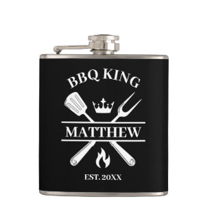 GRILLEN King Barbecue Personalisiert Flachmann