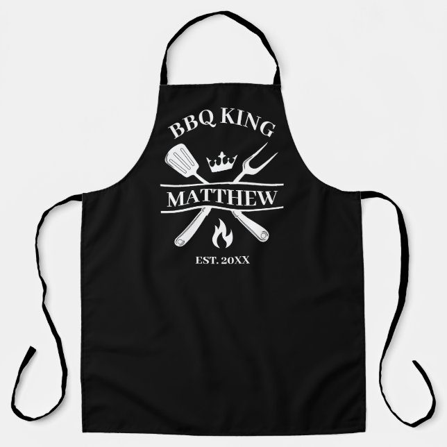 GRILLEN King Barbecue Personalisiert Schürze (Vorderseite)