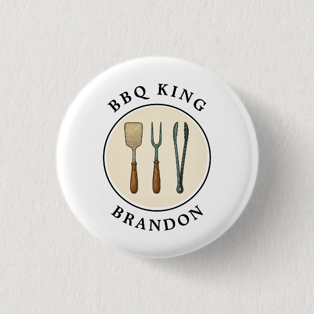 GRILLEN King Grilling Tools Emblem Vater Name Button (Vorderseite)