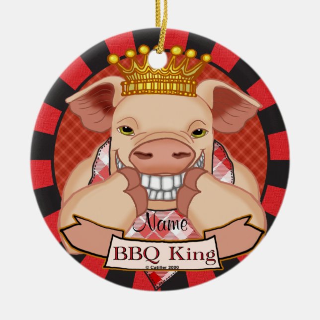 GRILLEN King Pig Zollschmuck Keramikornament (Vorne)