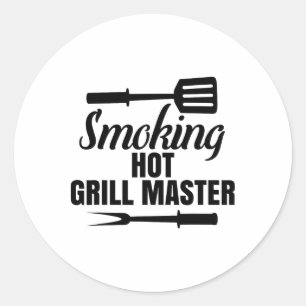 Grillen King Queen of the Gri - The Rokking Hot Gr Runder Aufkleber