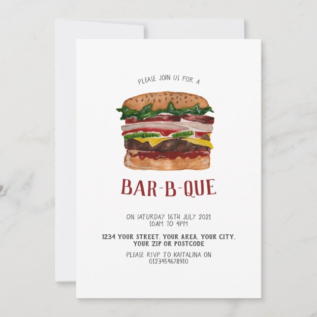 GRILLEN lädt Riesenburger ein Einladung (Vorderseite)