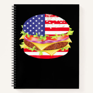 GRILLEN Lovers   Hamburger USA Flag 4. Juli GRILLE Notizbuch