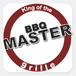 GRILLEN Master King of the Grille Quadratischer Aufkleber
