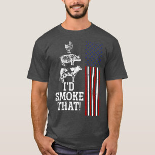 GRILLEN Meat Smoking American Flag US Retro Barbec T-Shirt