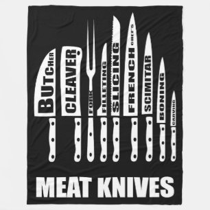 GRILLEN Messer Fleisch Koch oder ich lehnen Fleecedecke