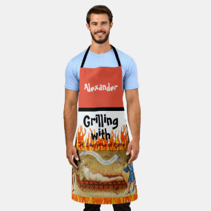 Grillen mit dem St. Lawrence All-Over Druck Schürz Schürze