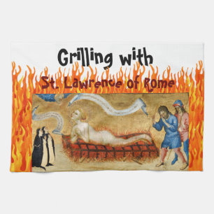 Grillen mit St. Lawrence von Rom (M 022) Geschirrtuch