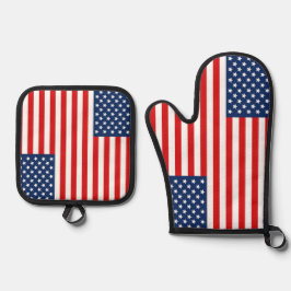 Grillen Oven Mitt and Pot Holders Ofenhandschuh & Topflappen-Set