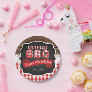 Grillen Paper Plate - Rot Pappteller