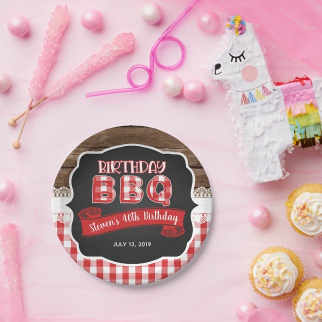 Grillen Paper Plate - Rot Pappteller (Party)