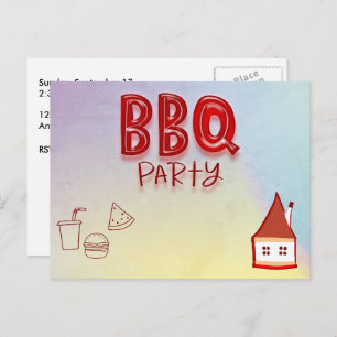 GRILLEN Party Anpassbare Einladung Postkarte