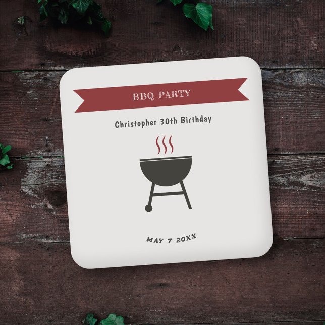 GRILLEN Party Birthday Untersetzer (BBQ Party Coaster)