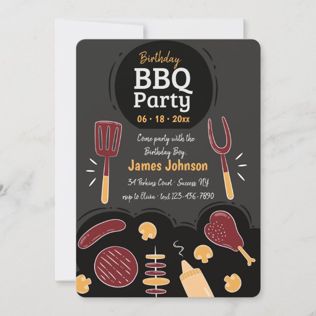 GRILLEN Party Einladung (Vorderseite)