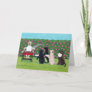 GRILLEN Party Labrador im Azalea Garten Karte