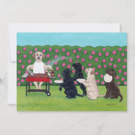 GRILLEN Party-Labradore im Azaleen-Garten Einladung