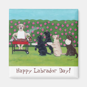 GRILLEN Party-Labradore im Azaleen-Garten Magnet