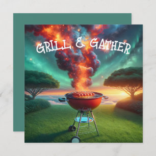 GRILLEN Party mit Rauchgrill Einladung