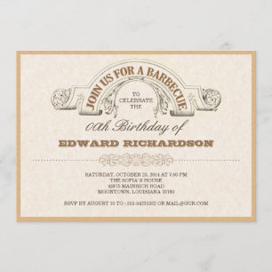 GRILLEN Party Vintage Typografie-Einladungen Einladung
