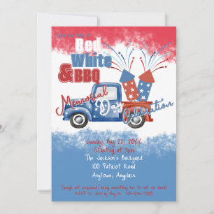 Grillen-Party zum Gedenktag - Unabhängigkeit Einladung