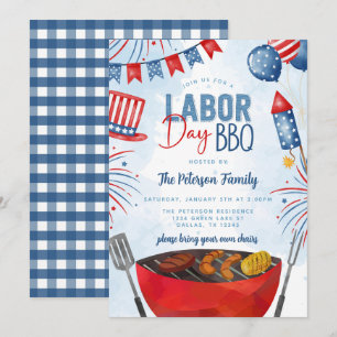 Grillen Party zum Patriotischen Arbeitstag Einladung